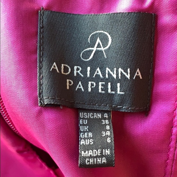 ADRIANNA PAPELL Fuchsia Strapless Cocktail Dress 4 - Picture 5 of 11